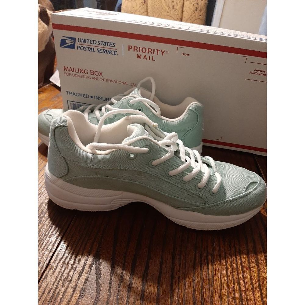 New 9.5M Light Green Ryka Contour Twill Walking Athletic Gym Shoes Senakers - Picture 3 of 8
